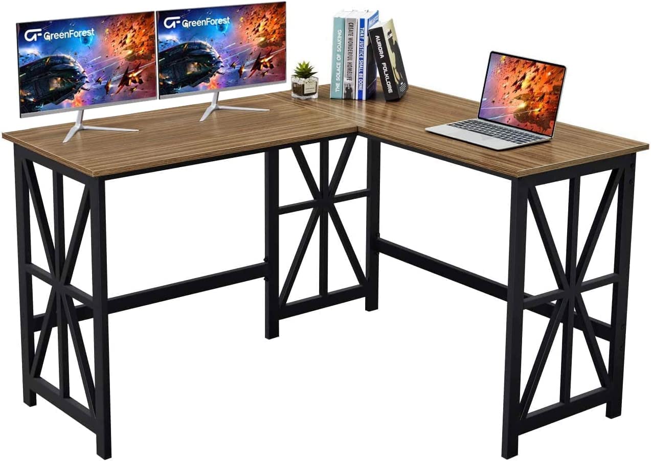 パソコンデスク L 字デスク リバーシブル オフィスデスク ワークデスク Amazon.co.jp: GreenForest L字デスク リバーシブル コンピューター